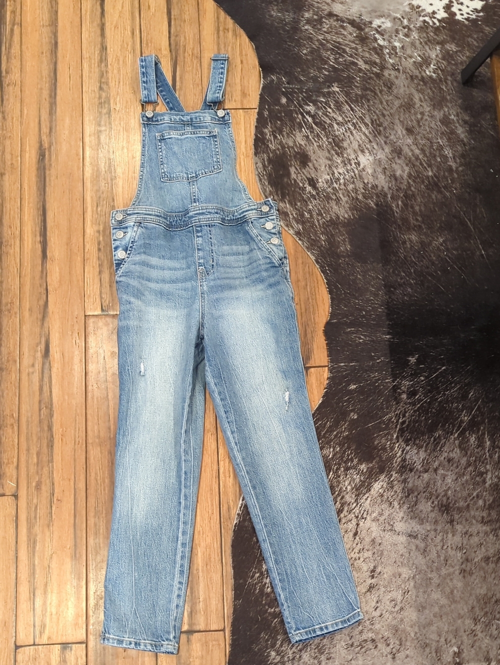 Cat & Jack Light Blue Denim Straight Leg Overalls